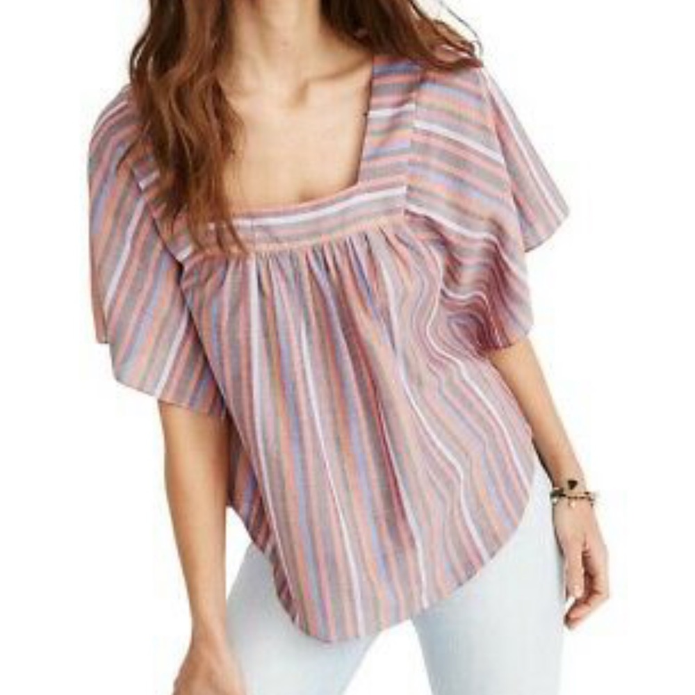Madewell butterfly striped top size XXS